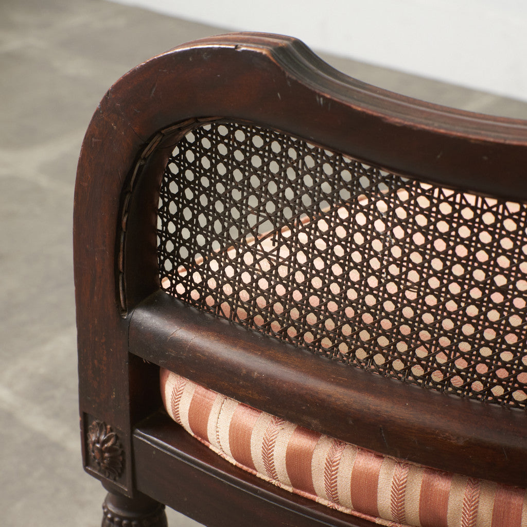 クラシック 籐張り 2人掛けチェア