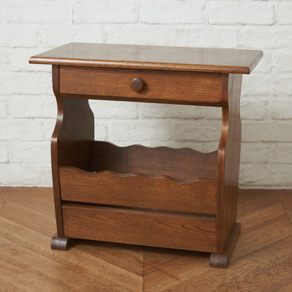 英国クラシック マガジンラック付きサイドテーブル