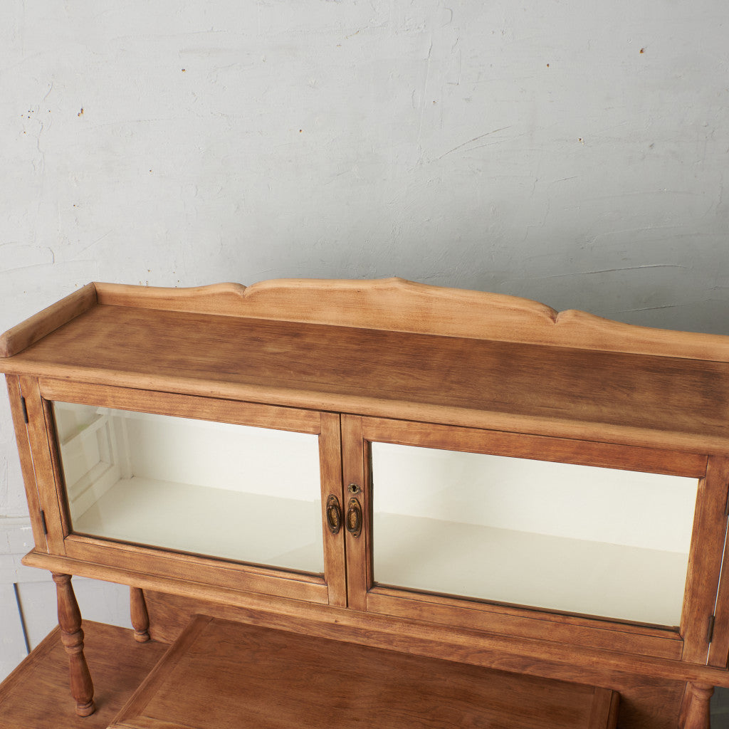 アンティーク ストリップド加工 ガラスキャビネット