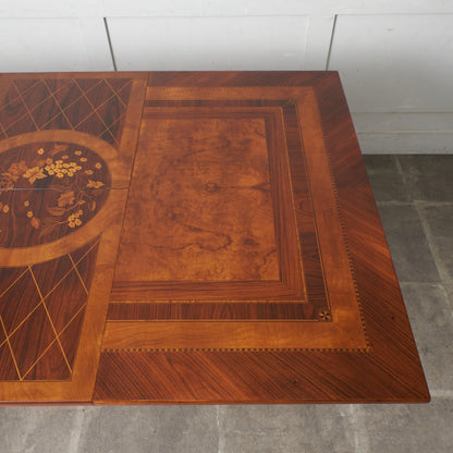 クラシック 木象嵌 エクステンションダイニングテーブル