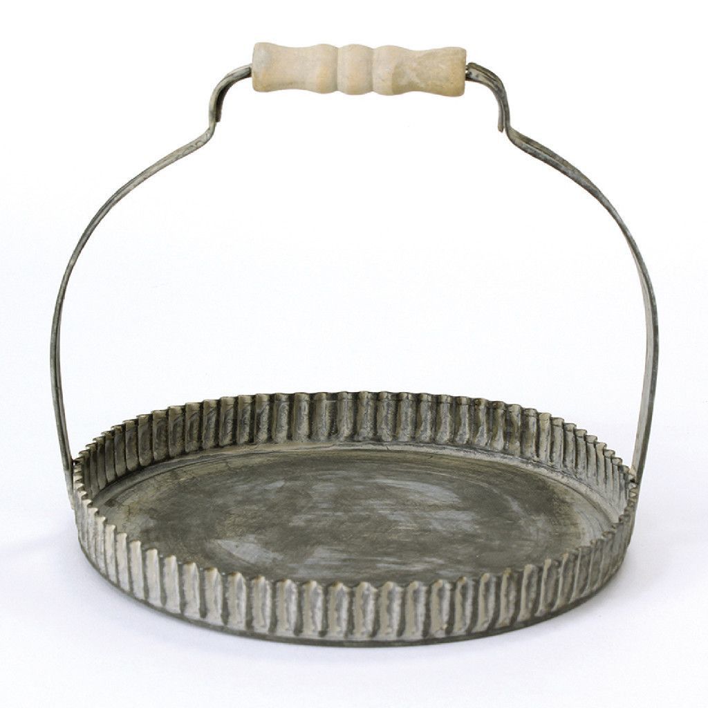 ハンドル付き ブリキトレイ ラウンド Lサイズ