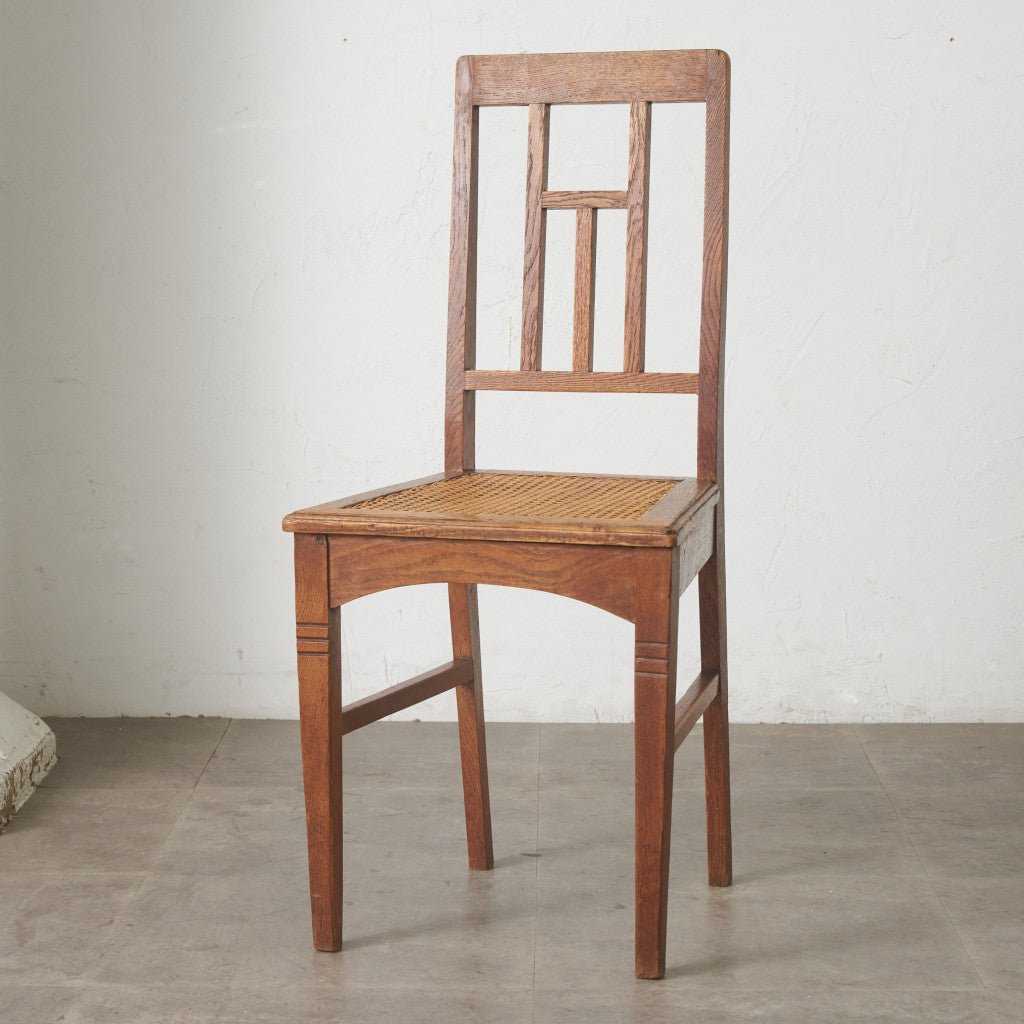 英国アンティーク 籐張りダイニングチェア