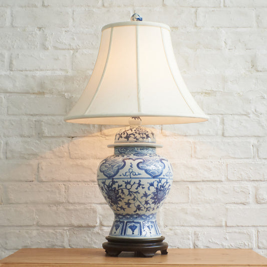 クラシック シノワズリースタイル 染付 テーブルランプ