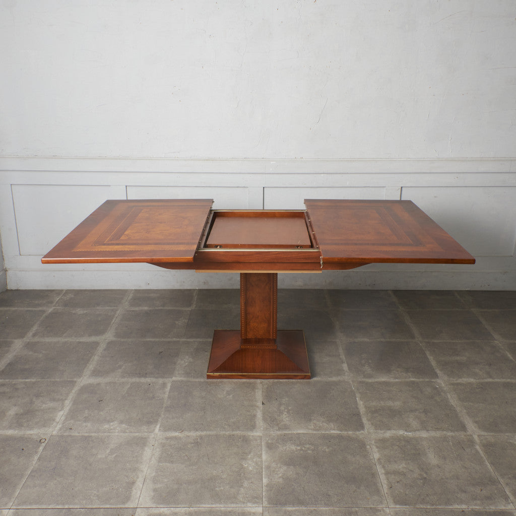 クラシック 木象嵌 エクステンションダイニングテーブル