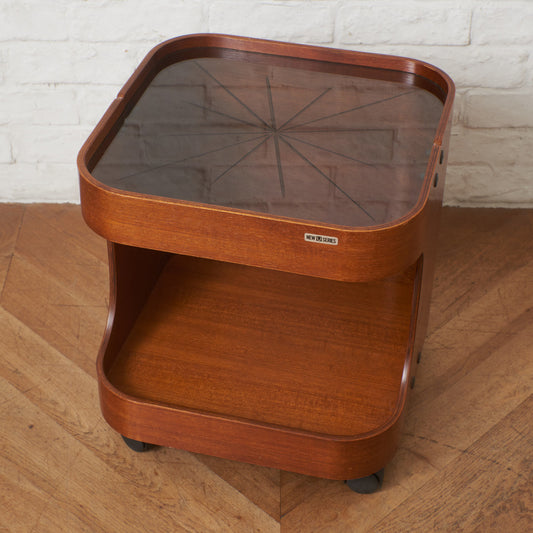 ヴィンテージ プライウッド キャスターサイドテーブル