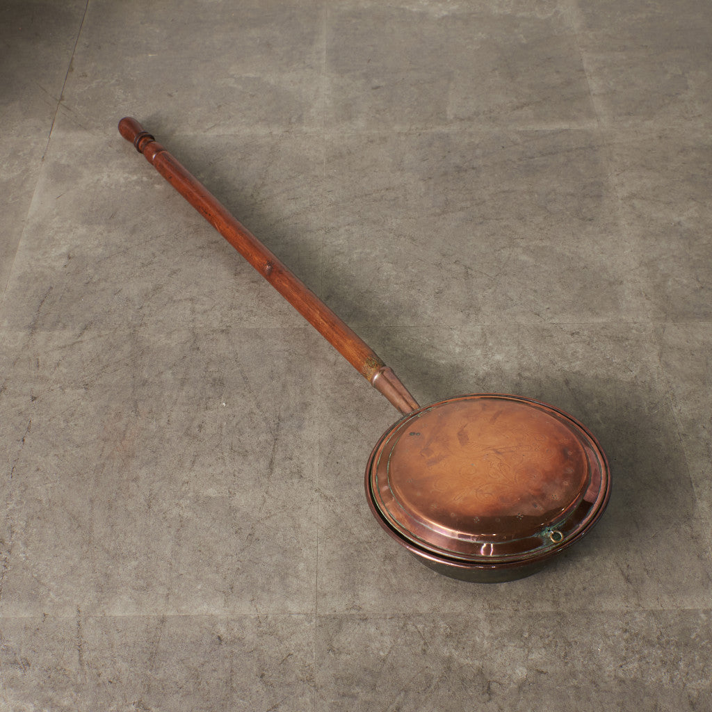 英国アンティーク 銅製 ベッドウォーミングパン