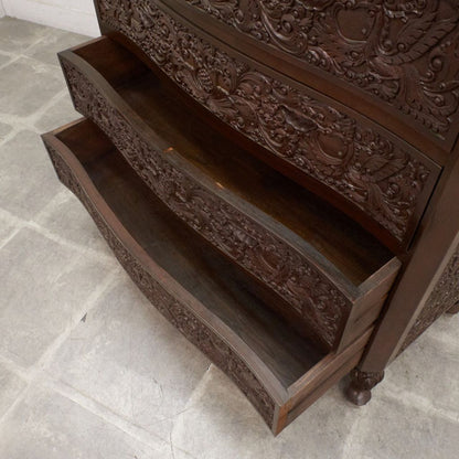 アジアン コロニアルスタイル 木彫刻チェスト