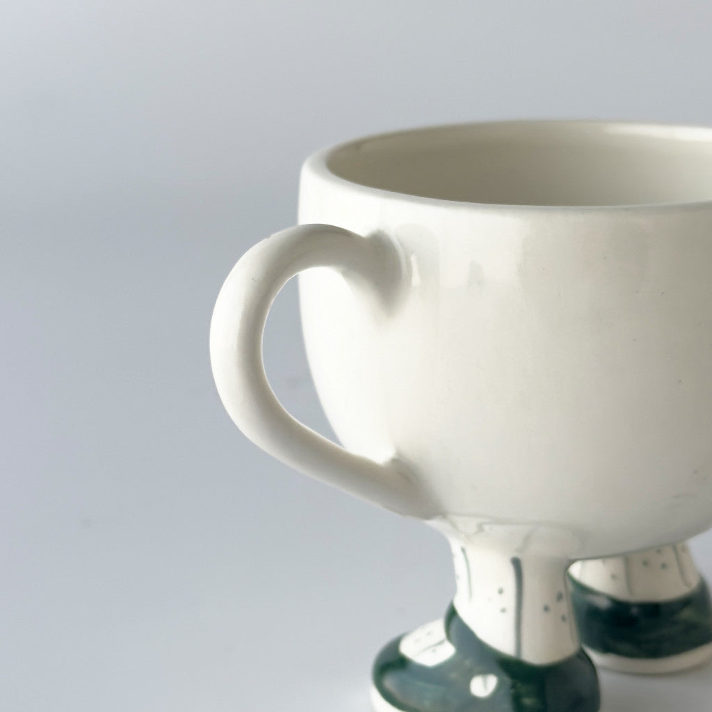 Carlton ware 脚付き マグカップ 雑貨 英国 ヴィンテージ デザートカップ 持ち手付き マグ ライムグリーン 花瓶 98309 イギリス ヴィンテージ カールトンウェア ウォーキングウェア 脚長