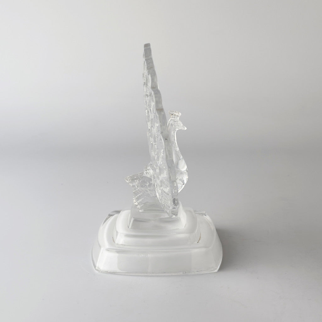 クリスタルガラス 孔雀のオブジェ