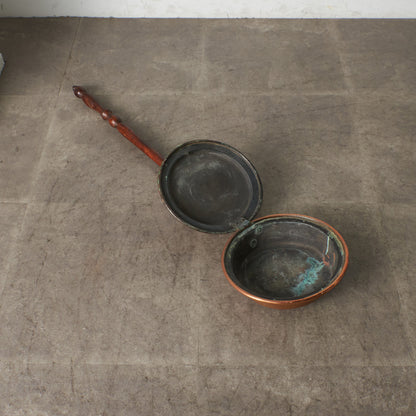 英国アンティーク 銅製 ベッドウォーミングパン