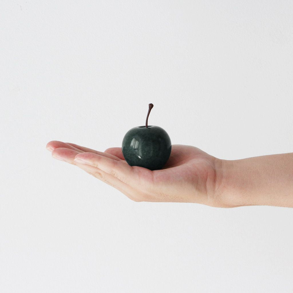 ストーンオブジェ Marble Apple ジェードグリーン Small