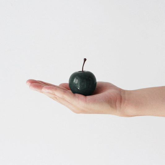 ストーンオブジェ Marble Apple ジェードグリーン Small