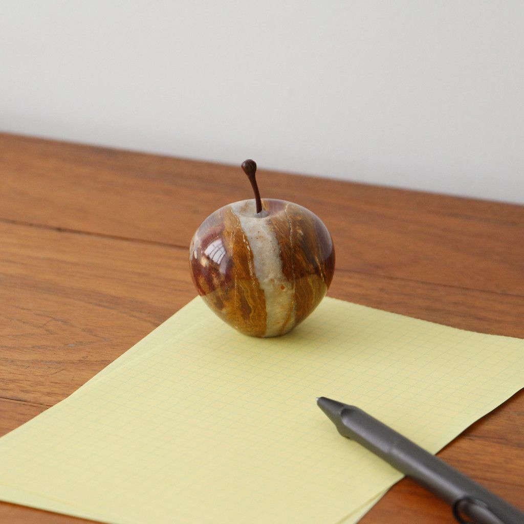 ストーンオブジェ Marble Apple ブラウン Small