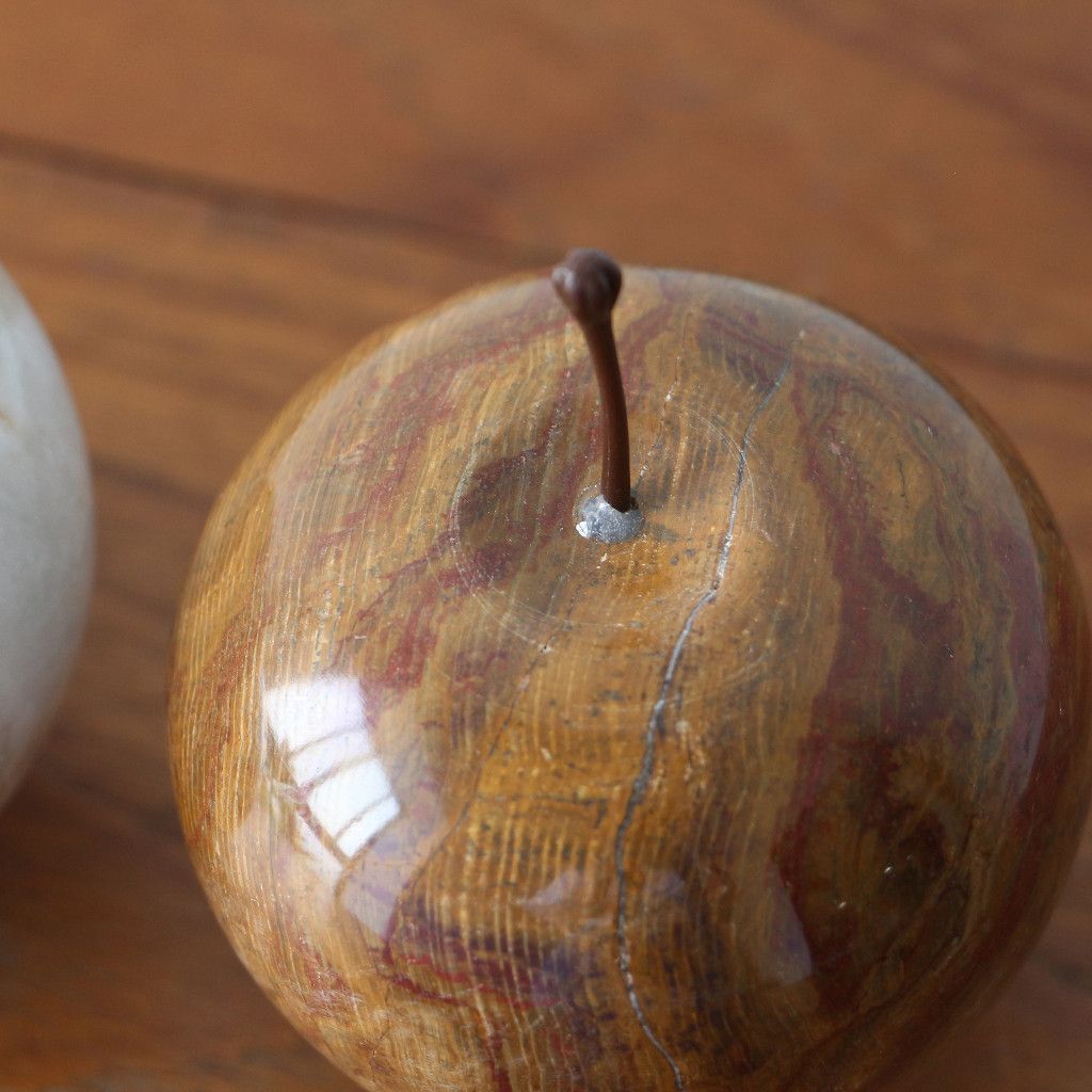 ストーンオブジェ Marble Apple ブラウン Small
