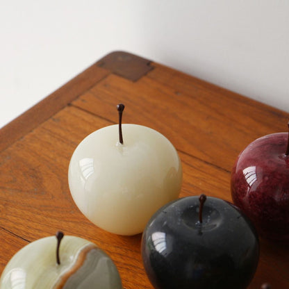 ストーンオブジェ Marble Apple ホワイト Small