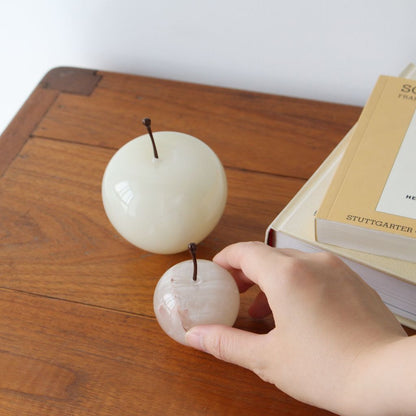 ストーンオブジェ Marble Apple ホワイト Small