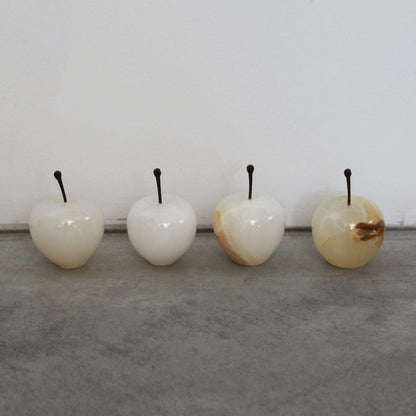 ストーンオブジェ Marble Apple ホワイト Small