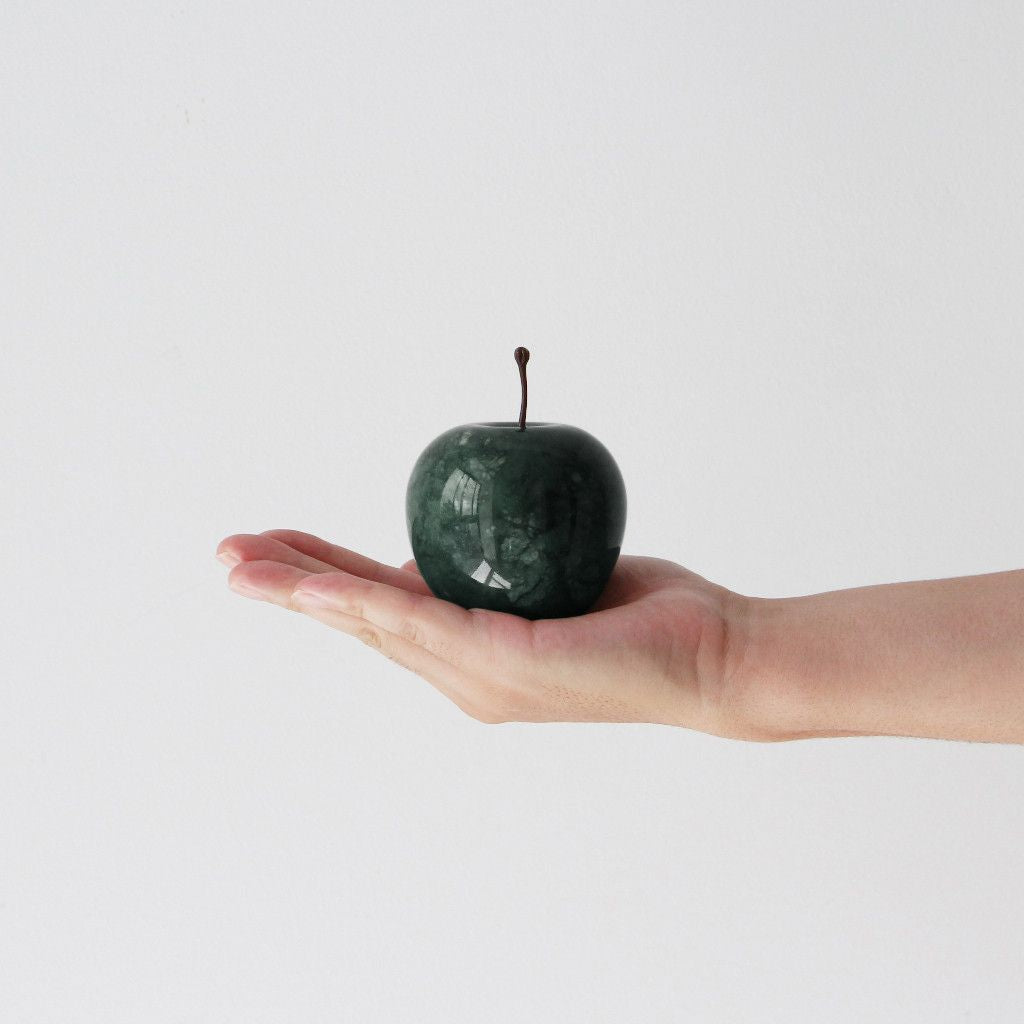 ストーンオブジェ Marble Apple ジェードグリーン Large