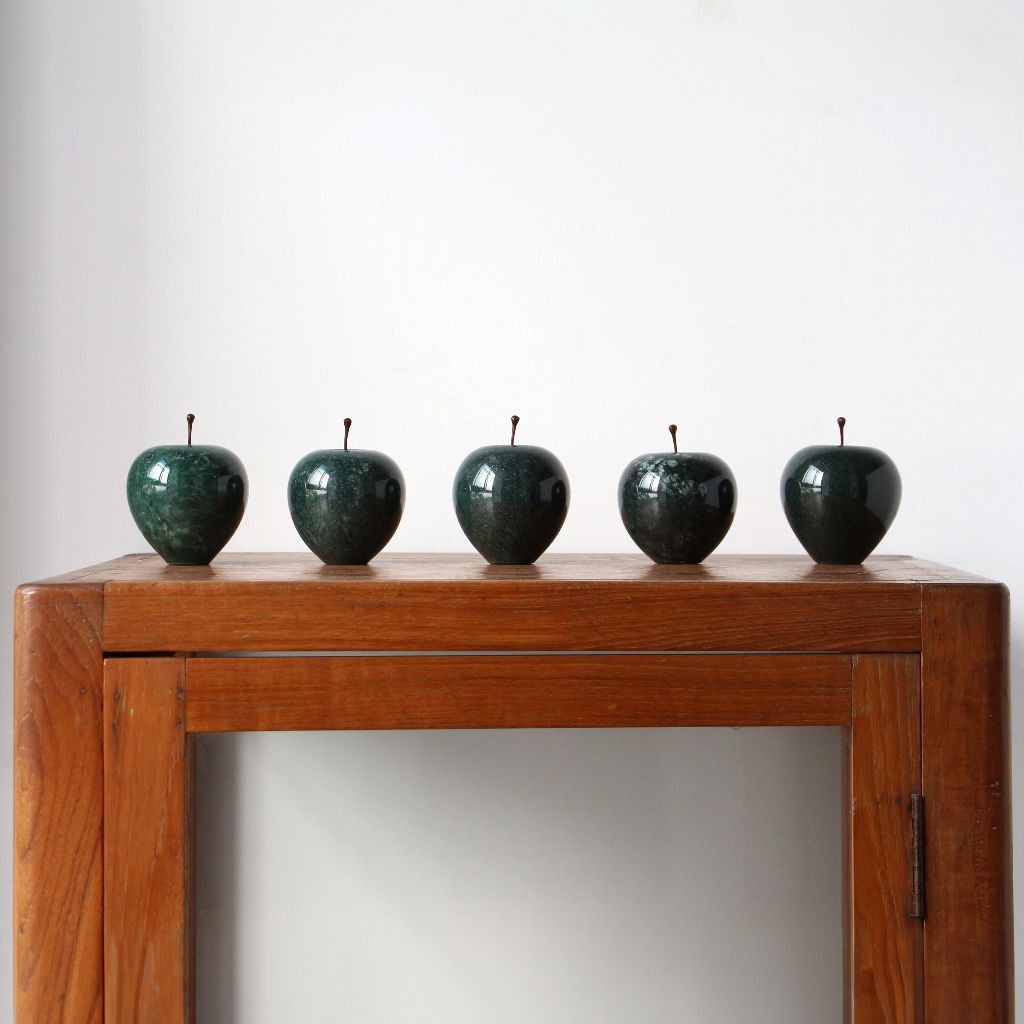 ストーンオブジェ Marble Apple ジェードグリーン Large