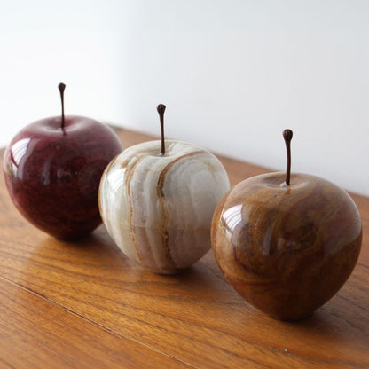 ストーンオブジェ Marble Apple ジェードグリーン Large