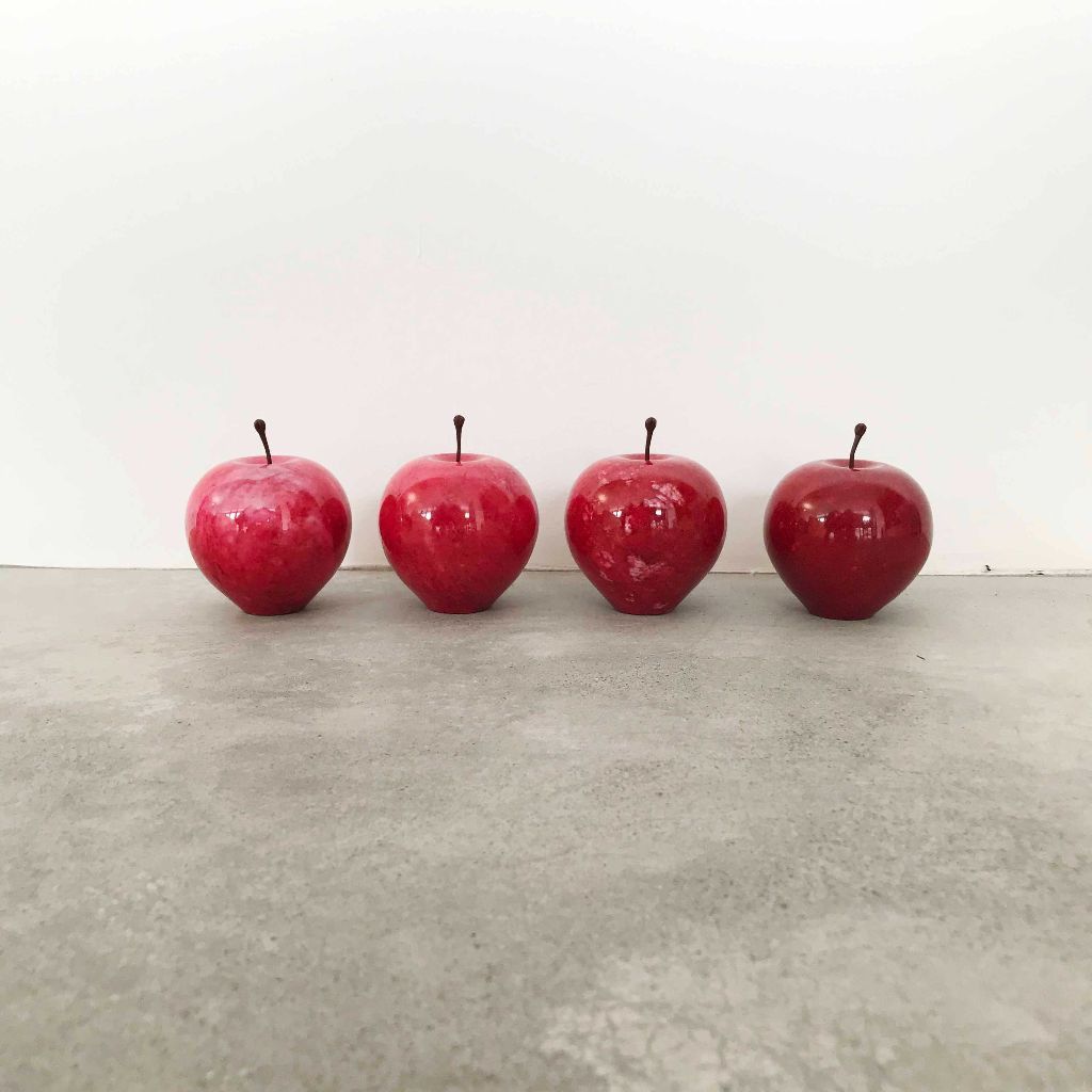 ストーンオブジェ Marble Apple レッド Large