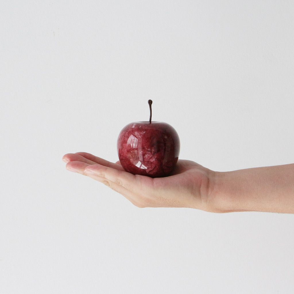 ストーンオブジェ Marble Apple レッド Large