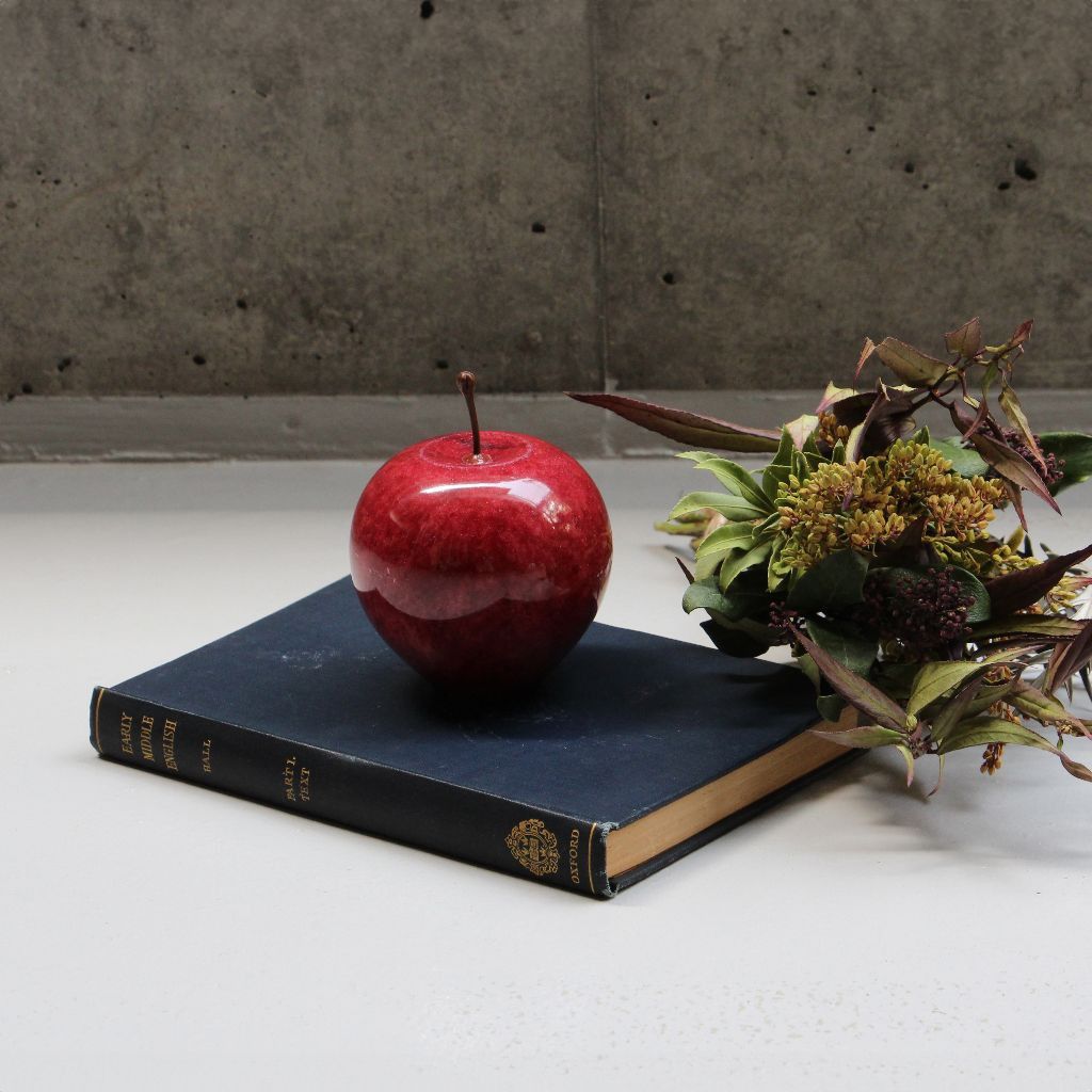 ストーンオブジェ Marble Apple レッド Large