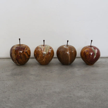 ストーンオブジェ Marble Apple ブラウン Large