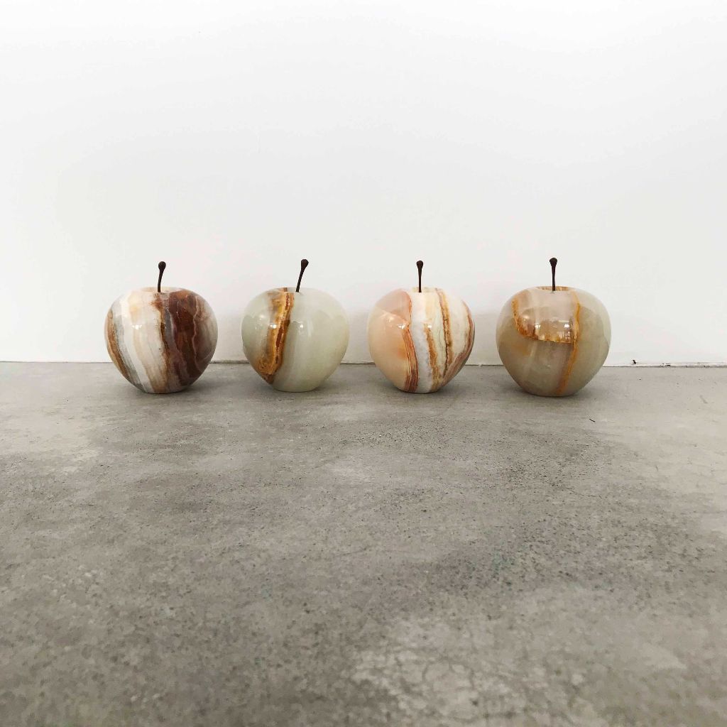 ストーンオブジェ Marble Apple ストライプ Large