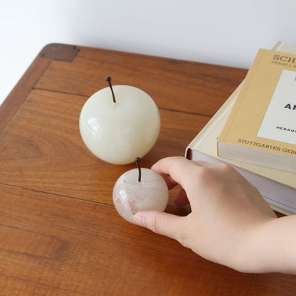 ストーンオブジェ Marble Apple ホワイト Large