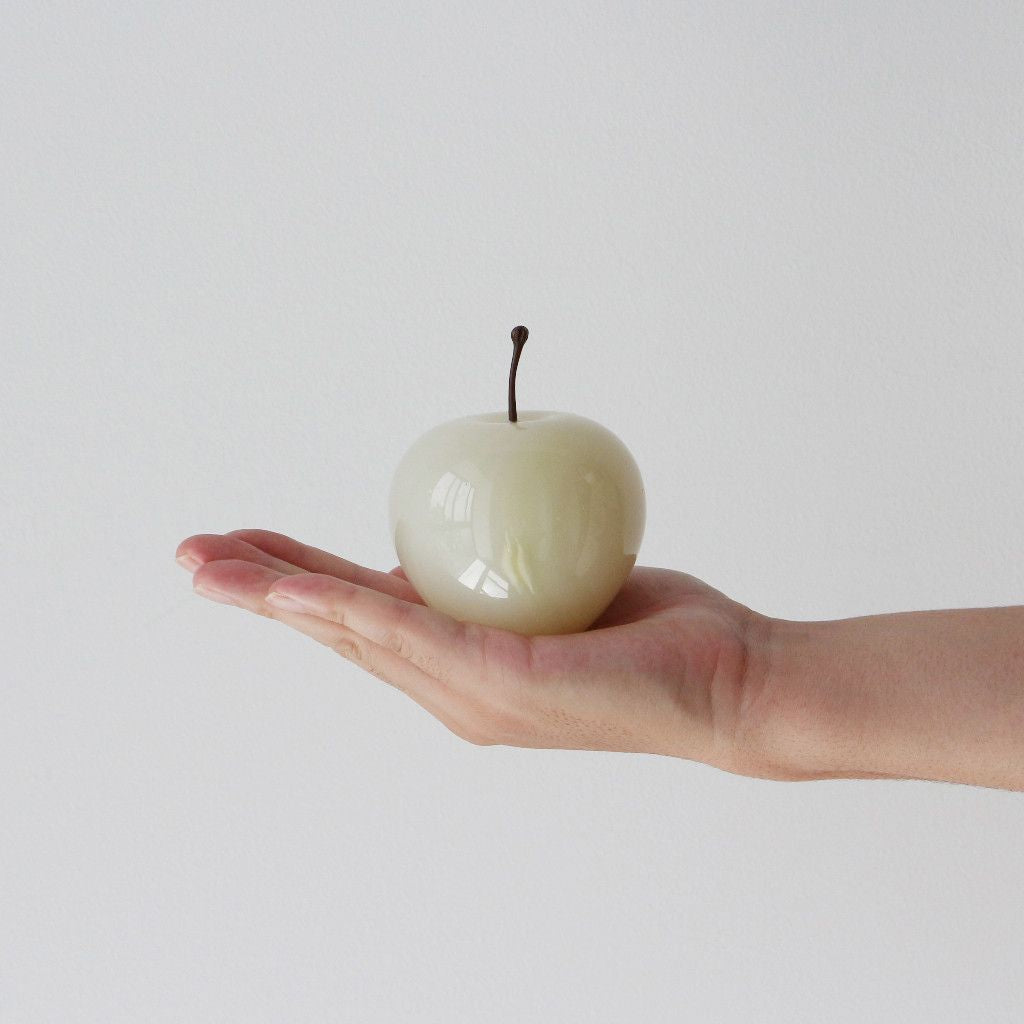 ストーンオブジェ Marble Apple ホワイト Large