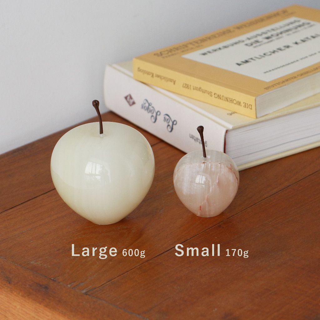 ストーンオブジェ Marble Apple ホワイト Large