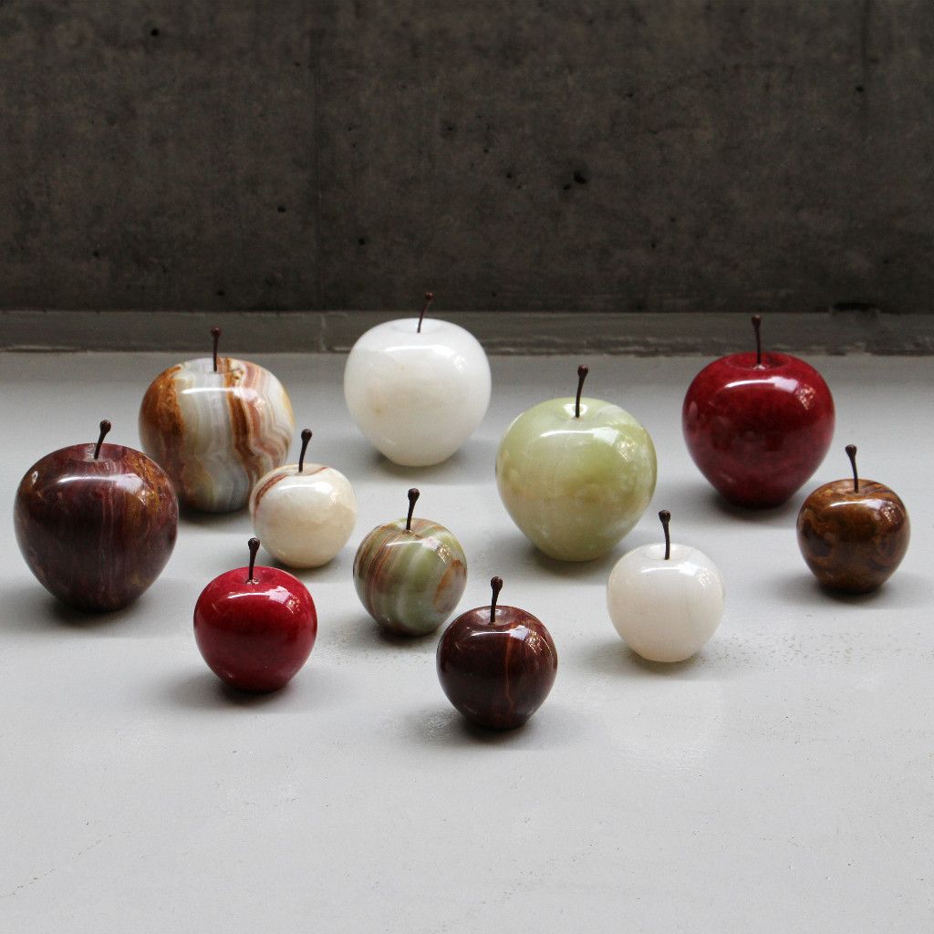 ストーンオブジェ Marble Apple ホワイト Large