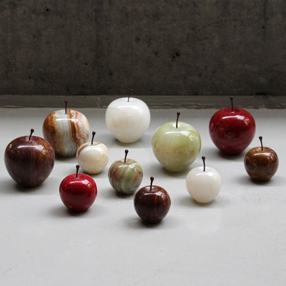 ストーンオブジェ Marble Apple ホワイト Large