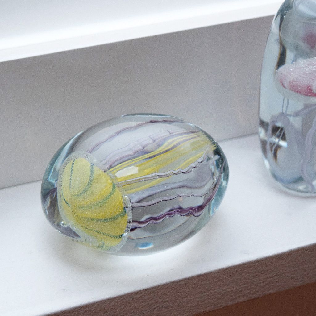ガラスオブジェ Jellyfish Twisted Leg イエロー