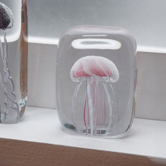 ガラスオブジェ Jellyfish Twisted Leg ピンク