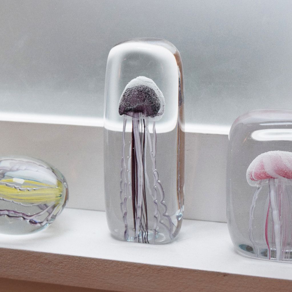 ガラスオブジェ Jellyfish Twisted Leg パープル