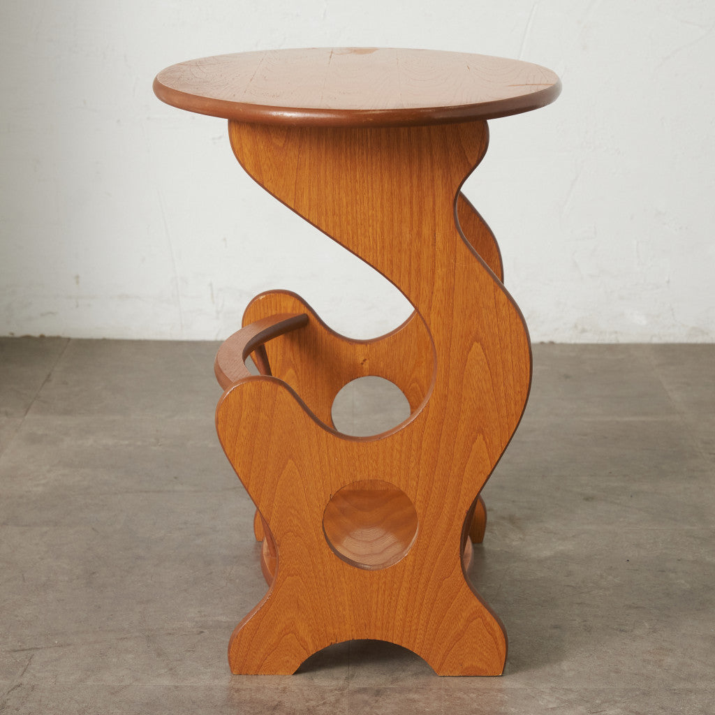 ヴィンテージ マガジンラック付き サイドテーブル