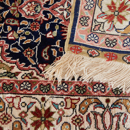 工房銘入り シルク製 ペルシャ絨毯