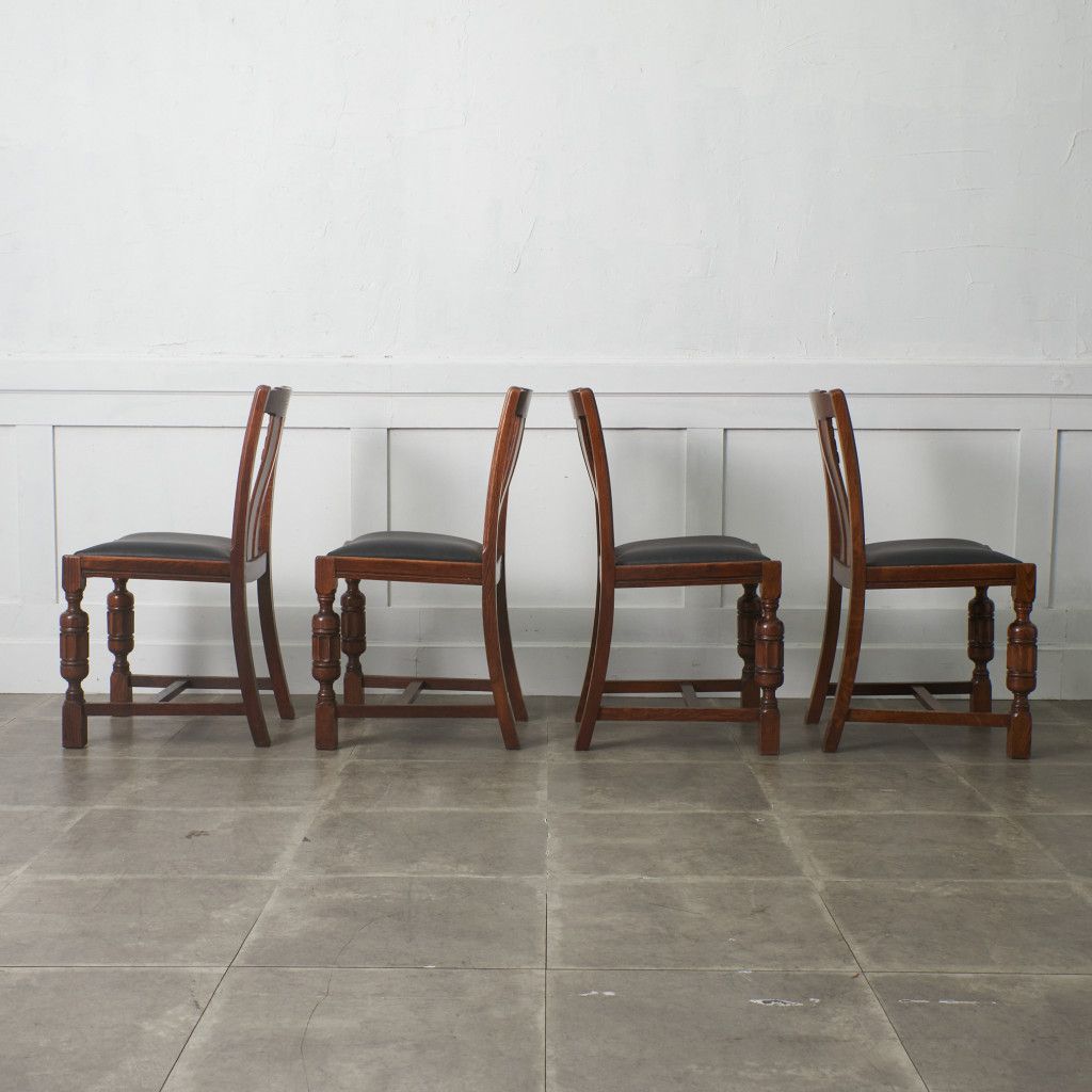 アンティーク ダイニングチェア 4脚セット / 張替品