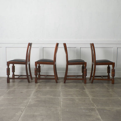 アンティーク ダイニングチェア 4脚セット / 張替品