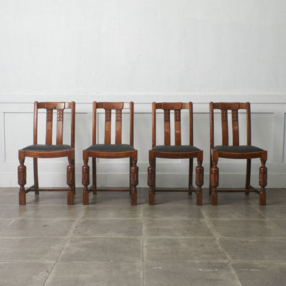 アンティーク ダイニングチェア 4脚セット / 張替品