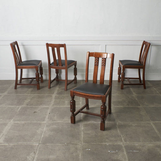 アンティーク ダイニングチェア 4脚セット / 張替品
