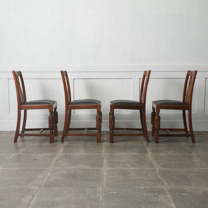 アンティーク ダイニングチェア 4脚セット / 張替品