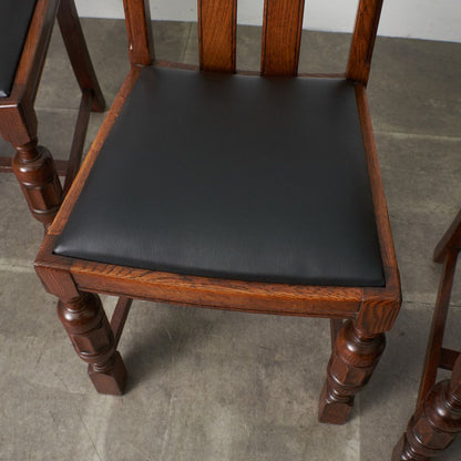 アンティーク ダイニングチェア 4脚セット / 張替品