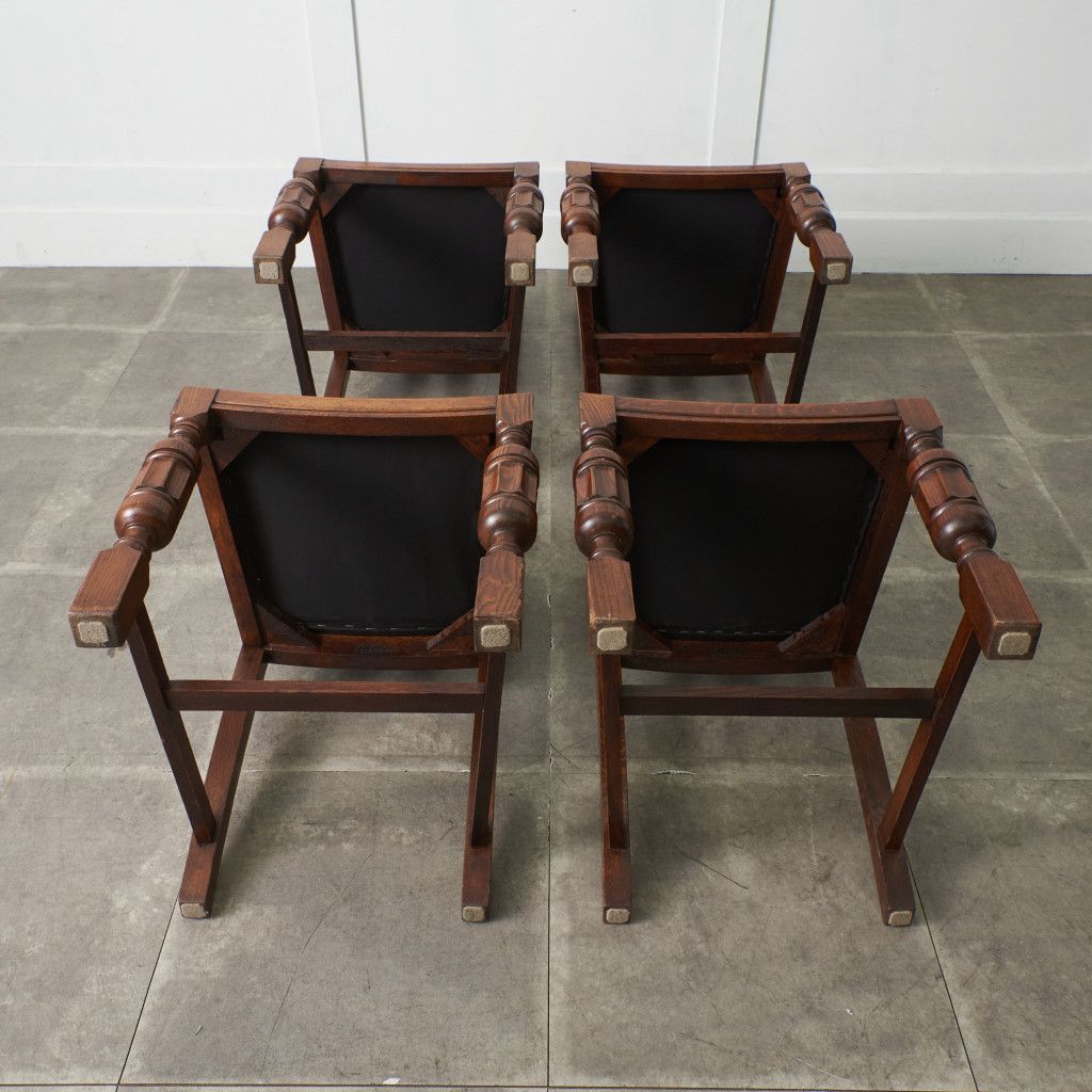 アンティーク ダイニングチェア 4脚セット / 張替品