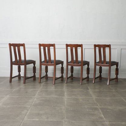 アンティーク ダイニングチェア 4脚セット / 張替品