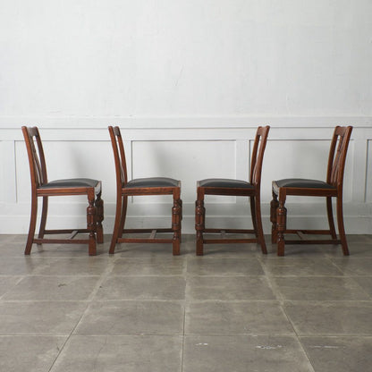 アンティーク ダイニングチェア 4脚セット / 張替品