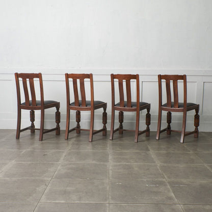 アンティーク ダイニングチェア 4脚セット / 張替品