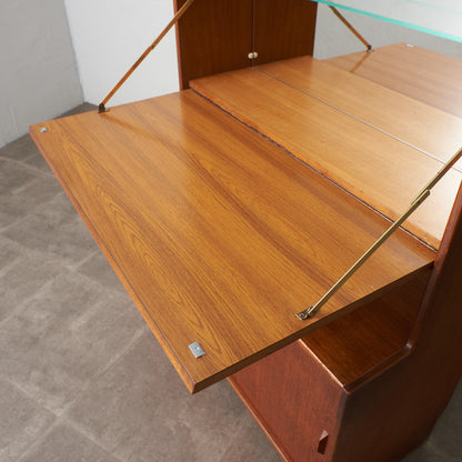 ヴィンテージ ビューロー付きブックケース